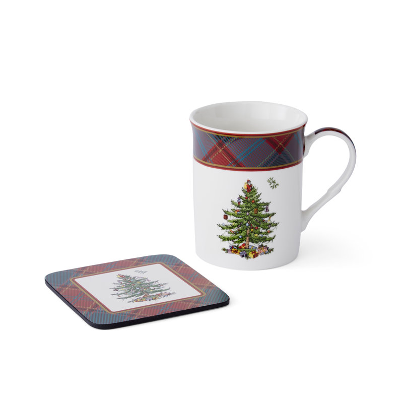 Christmas Tree TARTAN MUG AND TIN SET