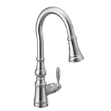 Moen Weymouth One-Handle Pull Down Single Handle Kitchen Faucet with Power Boost