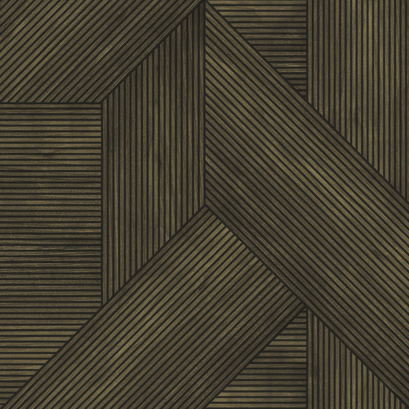 Sculpted Chevron Wood Panels Wallpaper Sample, Brown
