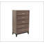 Grande commode rustique en chêne gris rustique avec 5 tiroirs, espace de rangement durable et spacieux pour les chambres à coucher modernes