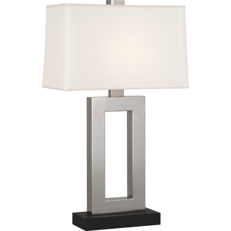 Lampe de table moderne avec abat-jour rectangulaire en forme de flocon de neige - hauteur 29,5, douille E26, interrupteur à 3 voies - luminaire élégant pour la décoration intérieure