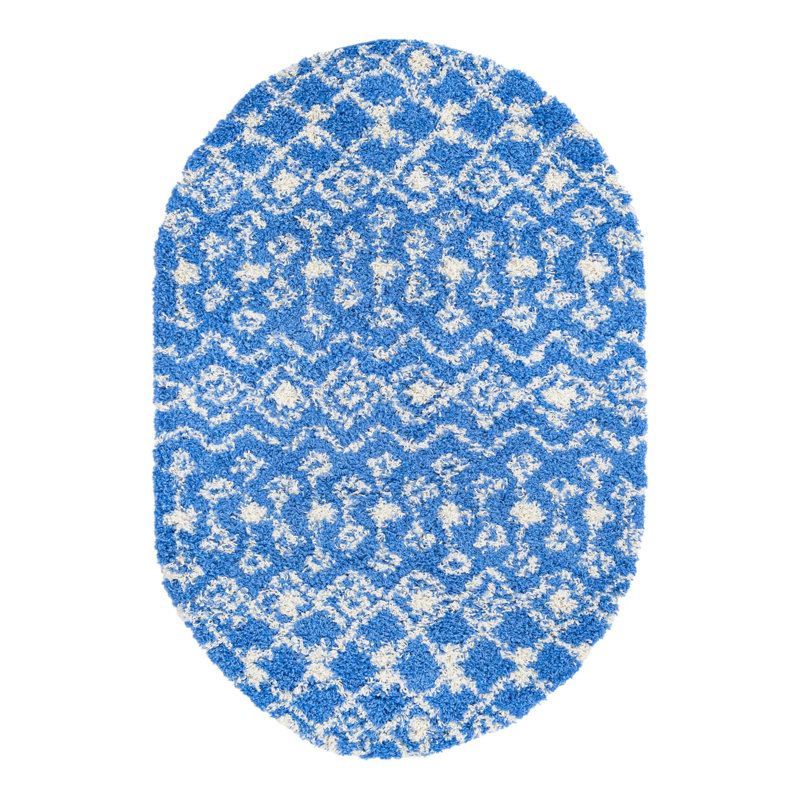 Griego Geometric Indoor Rug, Oval 5'3" x 8'