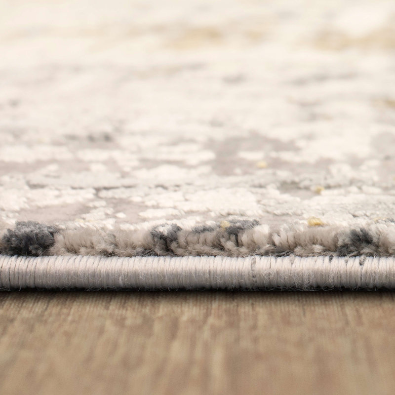 Tapis abstrait gris / crème Marseille, Rectangle de 2 pi x 3 pi