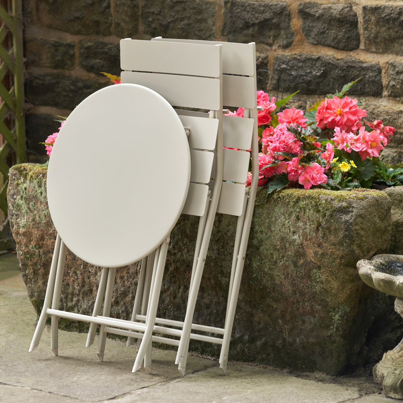 2 - Person Patio Dining Set Round Table, Putty Beige