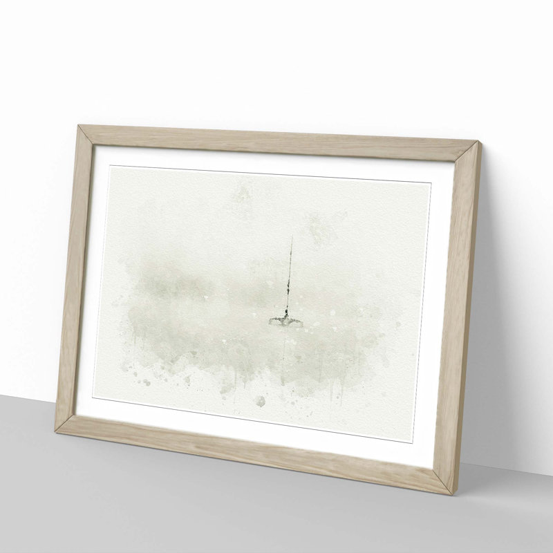 Trimaran Boat in Austria in Abstract - Picture Frame Graphic Art Print, Oak, 40cm H x 60cm W x 2cm D