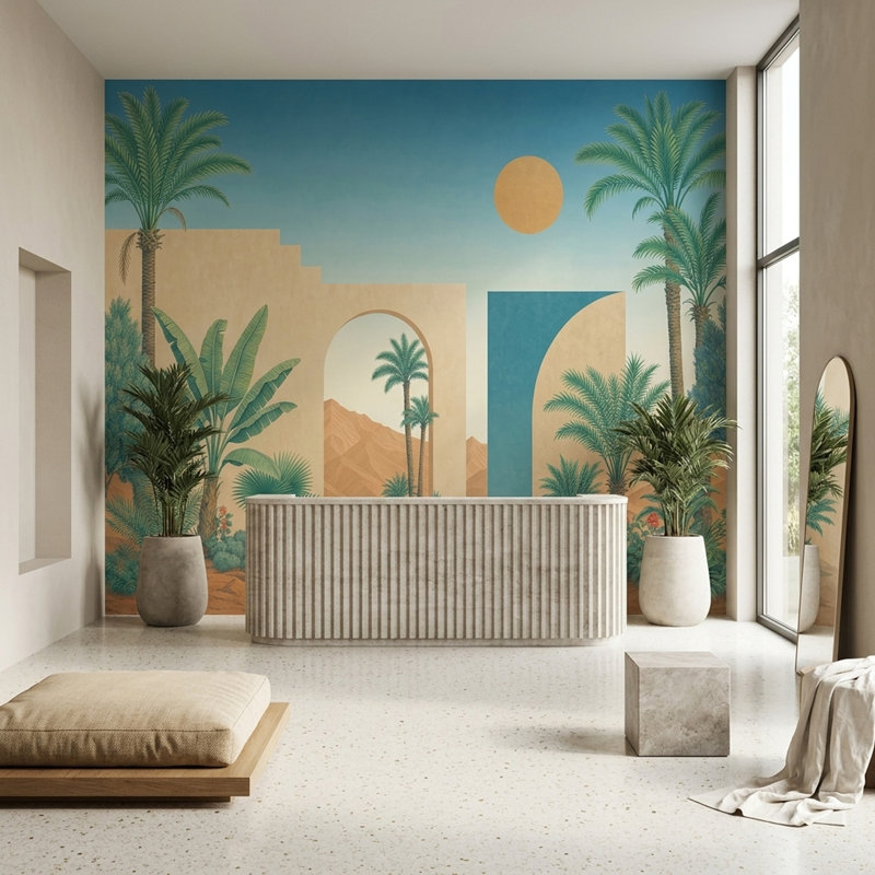 Décoration murale intérieure amovible Walls, 100 po x 96 po, Texturé non collé