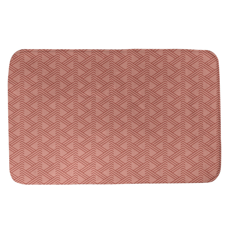 Tapis pour salle de bain Zig Zag, l 21 po x L 34 po, Rouge