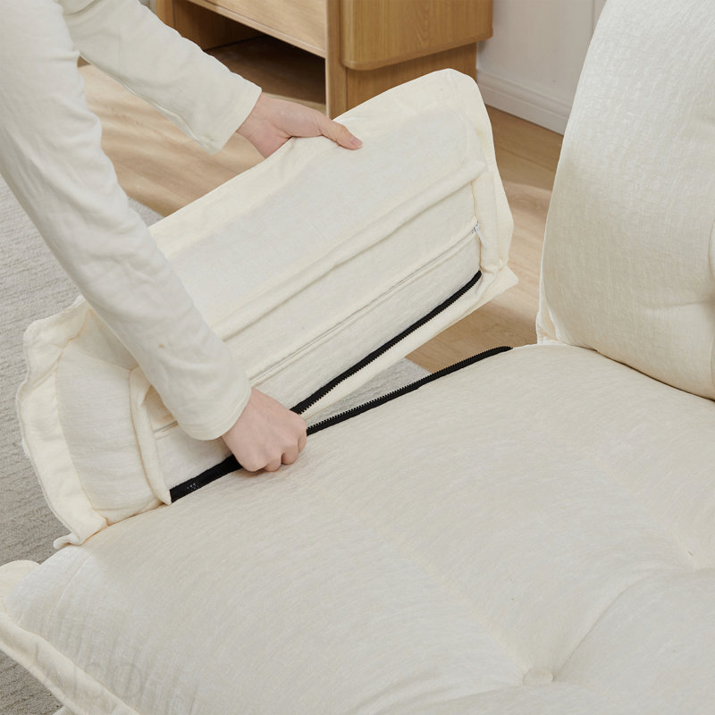 Canapé 73 Lsf Chenille - Beige, Beige, Orienté vers la gauche