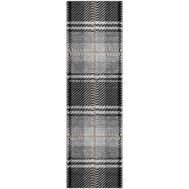 Premium Machine Washable Prisco Black Rug