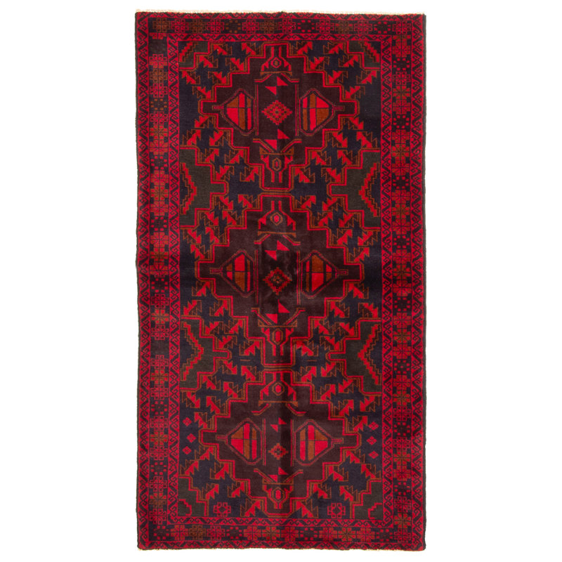Tapis brun Teimani 3 pi 7 po x 6 pi 8 po