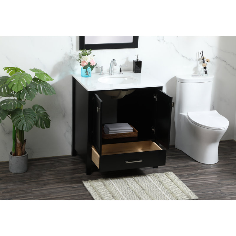 Ensemble de meuble-lavabo simple 30 po, Noir