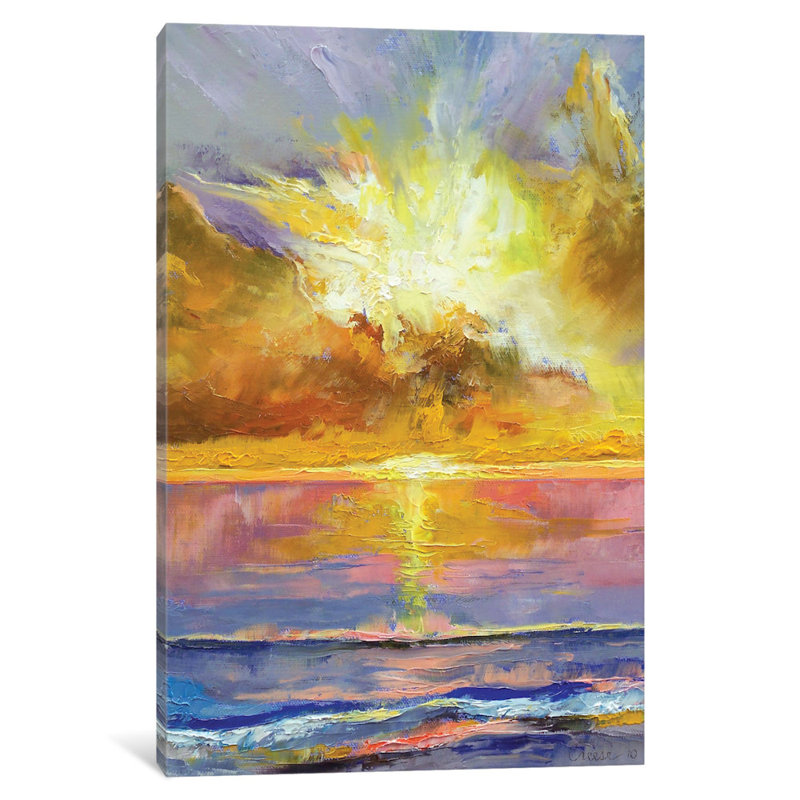 «Caribbean Sunset» par Michael Creese - Estampe numérique sur toile tendue avec châssis, H 26 po x l 18 po x P 1,5 po