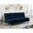 Contemporary Style Futon Bed Microfabric Converted Into Bed With Extra Support Leg Primary Living Navy Finish-1006002027