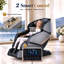 Fauteuil de massage 4D pour tout le corps avec rail SL étendu, 24 points de massage, 3 modes zéro gravité, écran tactile HD, chauffage lombaire, repose-jambes extensible avec rouleau de massage pour les pieds et Bluetooth