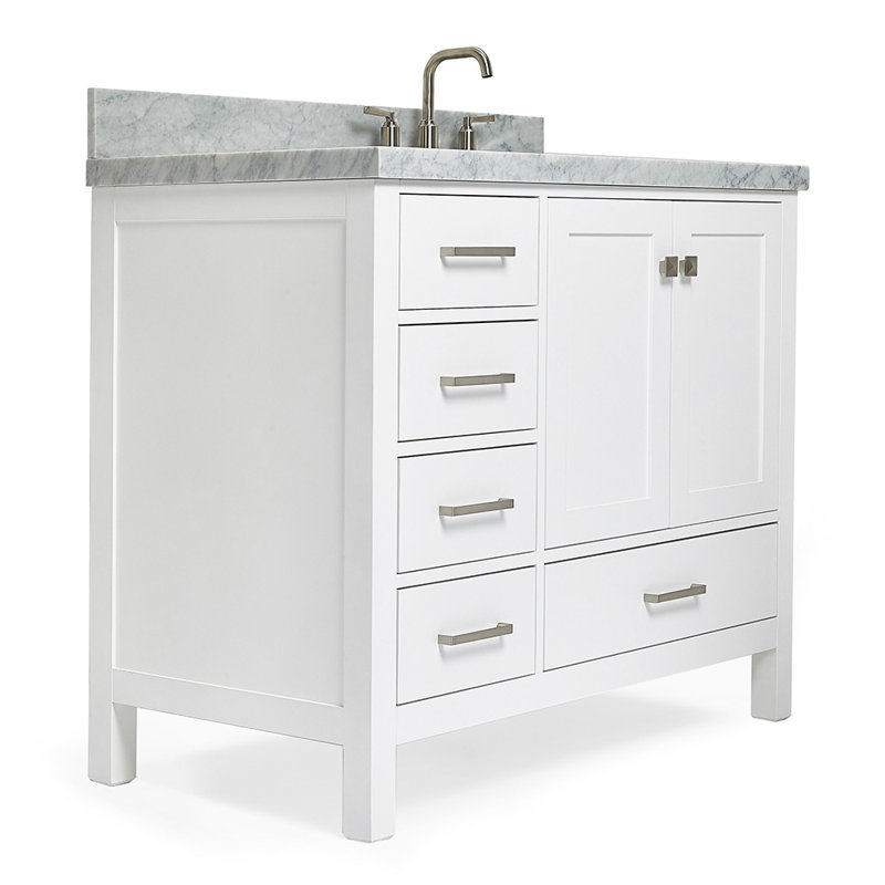 Ensemble de meuble-lavabo simple 43 po Cambridge, Blanc, Oui, Forme rectangulaire