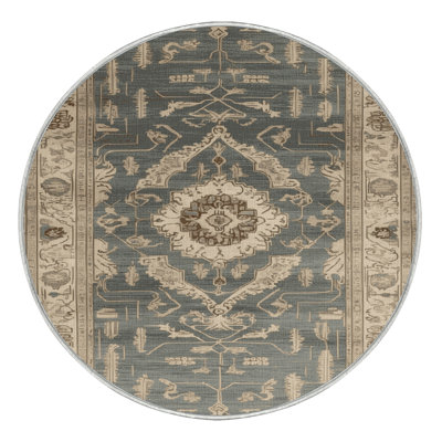 Machine Washable Art Deco Beige Area Rug
