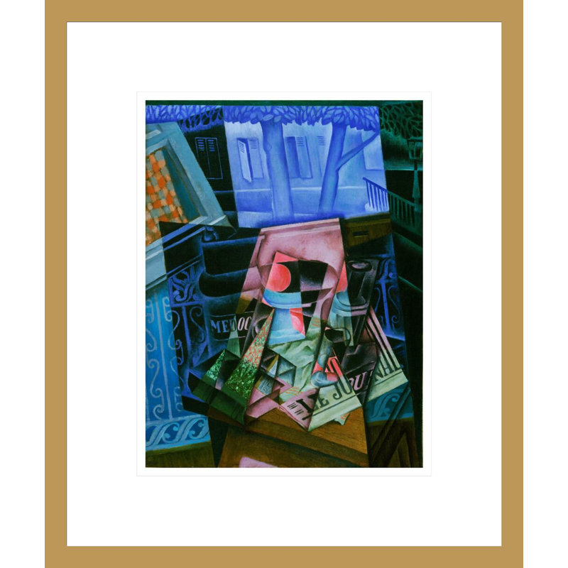Nature morte devant une fenêtre ouverte «Place Ravignan» par Juan Gris, impression giclée sur cadre, H 16,34 po x l 13,75 po