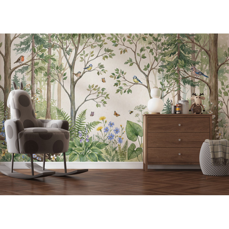 Papier peint botanique Meadow Flowers, 160 po x 108 po, Peler et coller