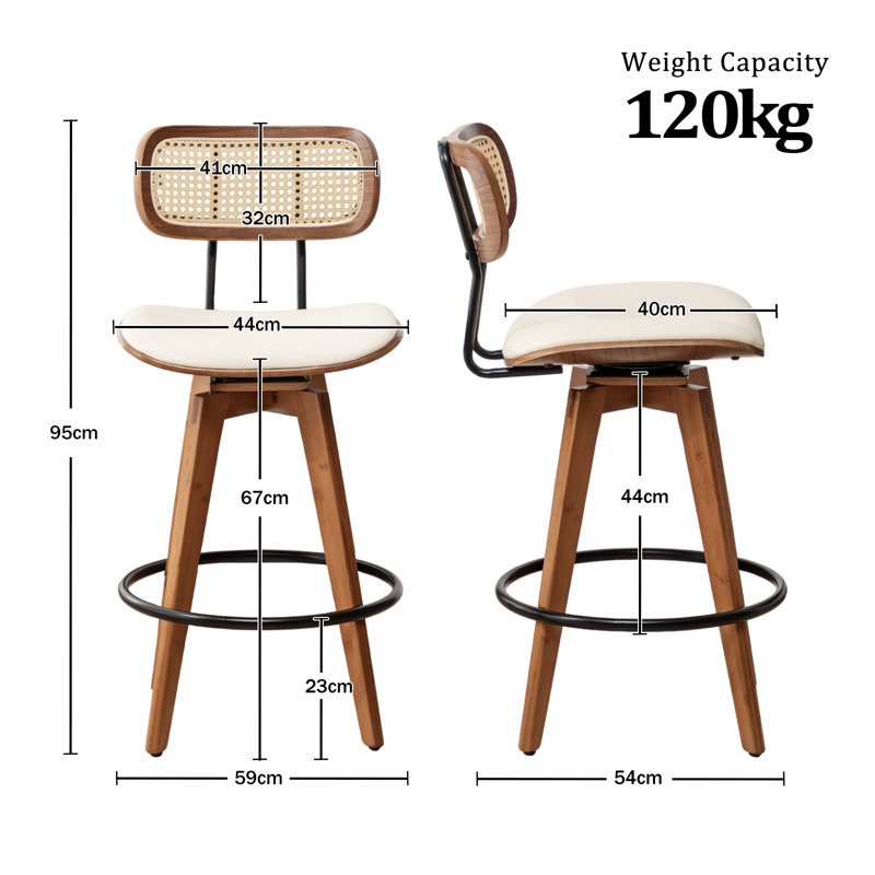 Sirine 66.8cm Swivel Bar Stool, Beige