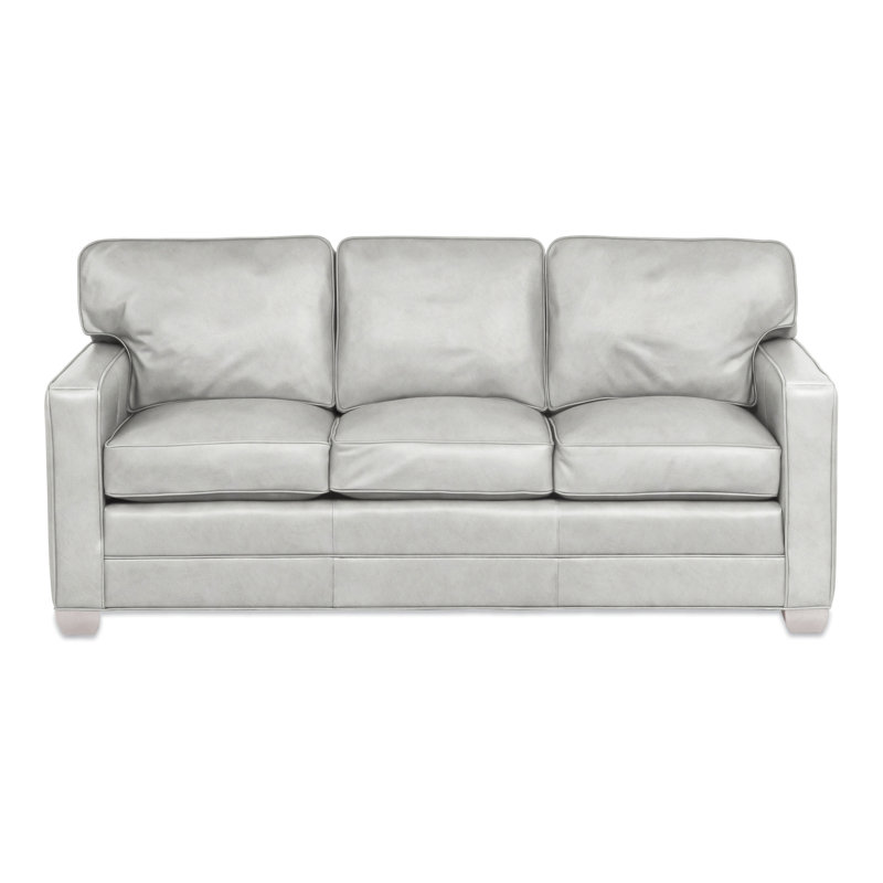 Canapé Hillcrest, Gris colombe, Cuir véritable Regent Chalk