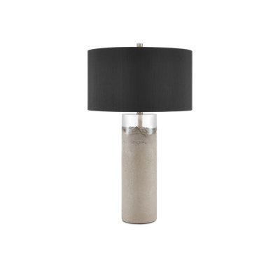 Lampe de table en béton / transparent / noir 30 po Edfu