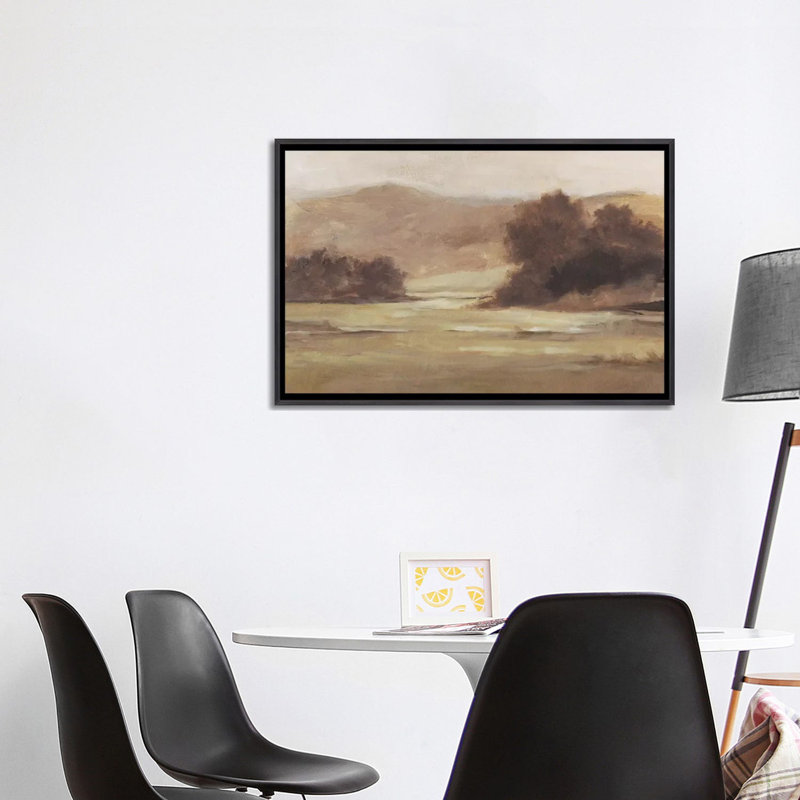 Reproduction d’art, "discrète Landscape I" par Ethan Harper, Toile encadrée, H 26 po x l 40 po, Noir patiné