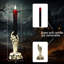 2 Pack Black Flameless Taper Candles: Remote Timer, Battery-Operated LED, Drip Wax with Skull Hand Holders, Flickering