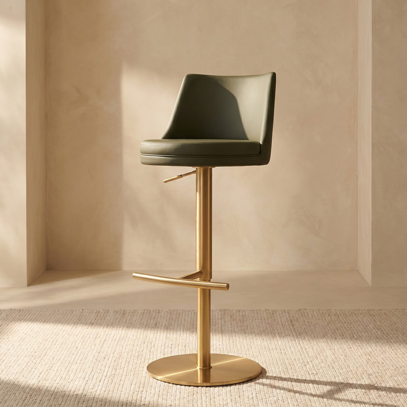 Tabouret de comptoir pivotant lisse Yark, Vert Fiori