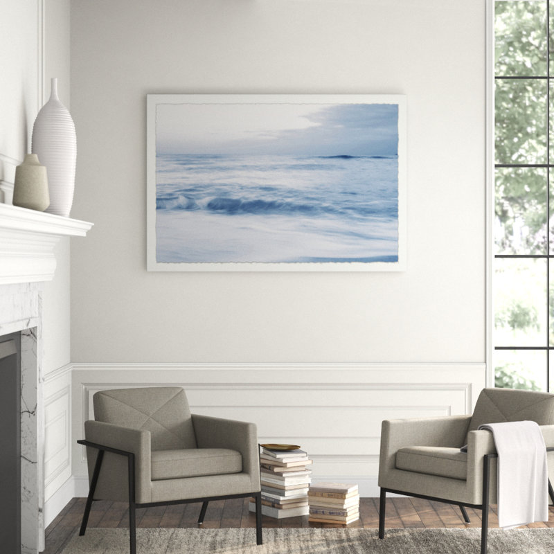 Shore Break 1' Framed Graphic Art Print on Glass