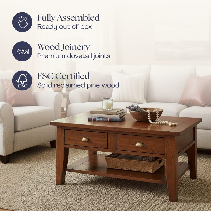 Centerville Solid Wood Coffee Table, African Dusk