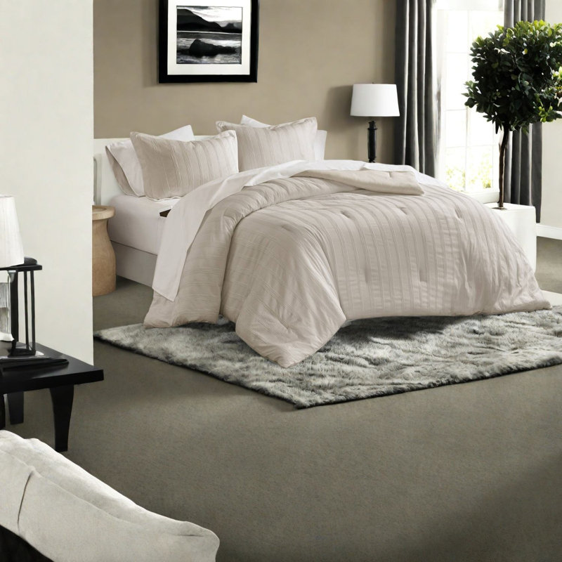 Piece Cal King Bedding Sets, Polyester Striped Modern Home Comfort