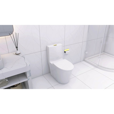 Toilette allongée une pièce - blanc