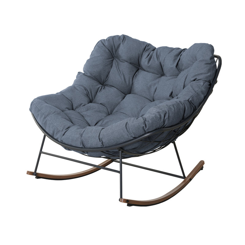Powder Coated Steel Outdoor Chair, Dark Grey, Black