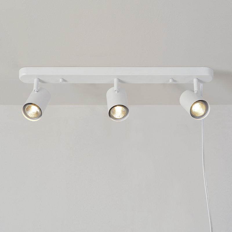 Matte White 22" Steel 3-Light Plug-In Track Fixture
