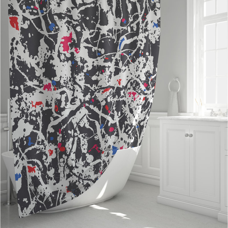 Rideau de douche abstrait, H 72 po x l 70 po