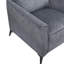 Chaise moderne pour salon avec revêtement en microfibre gris foncé et siège confortable d'une capacité de 300 lb.