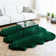 Cozy Thick Green Faux Sheepskin Area Rug