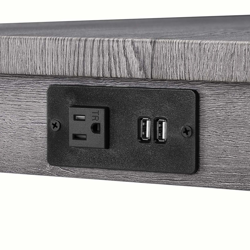 Jemmie 60'' Bar Cabinet, Gray/Brown