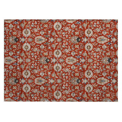 Machine Washable Indoor/Outdoor Husby ACN2192 Global Rug