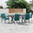 Patio Dining Set Metal Stackable Ergonomics Dining Armchairs & Rectangular Table-1389977219-1389977216