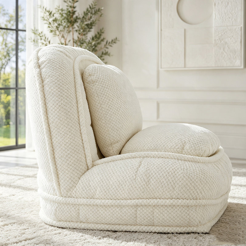 Canapé Lazy, 5 positions réglables, Blanc