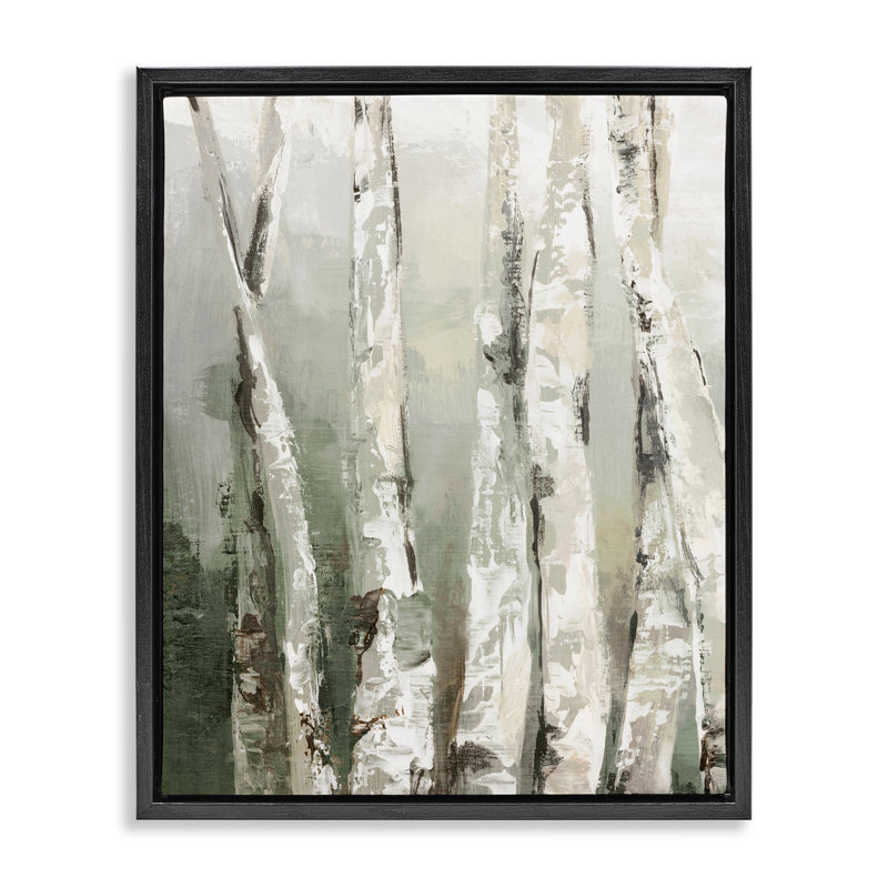 Cadre flottant Birch Forest, design par Luna Mavis, Cadre flottant noir de jais, H 21 po x l 17 po