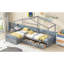 Lit plateforme simple avec trois tiroirs de rangement-1426167790