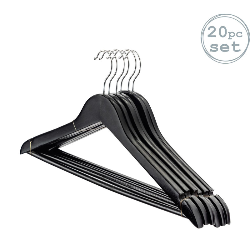 Harbour Housewares - Wooden Coat Hangers, Black