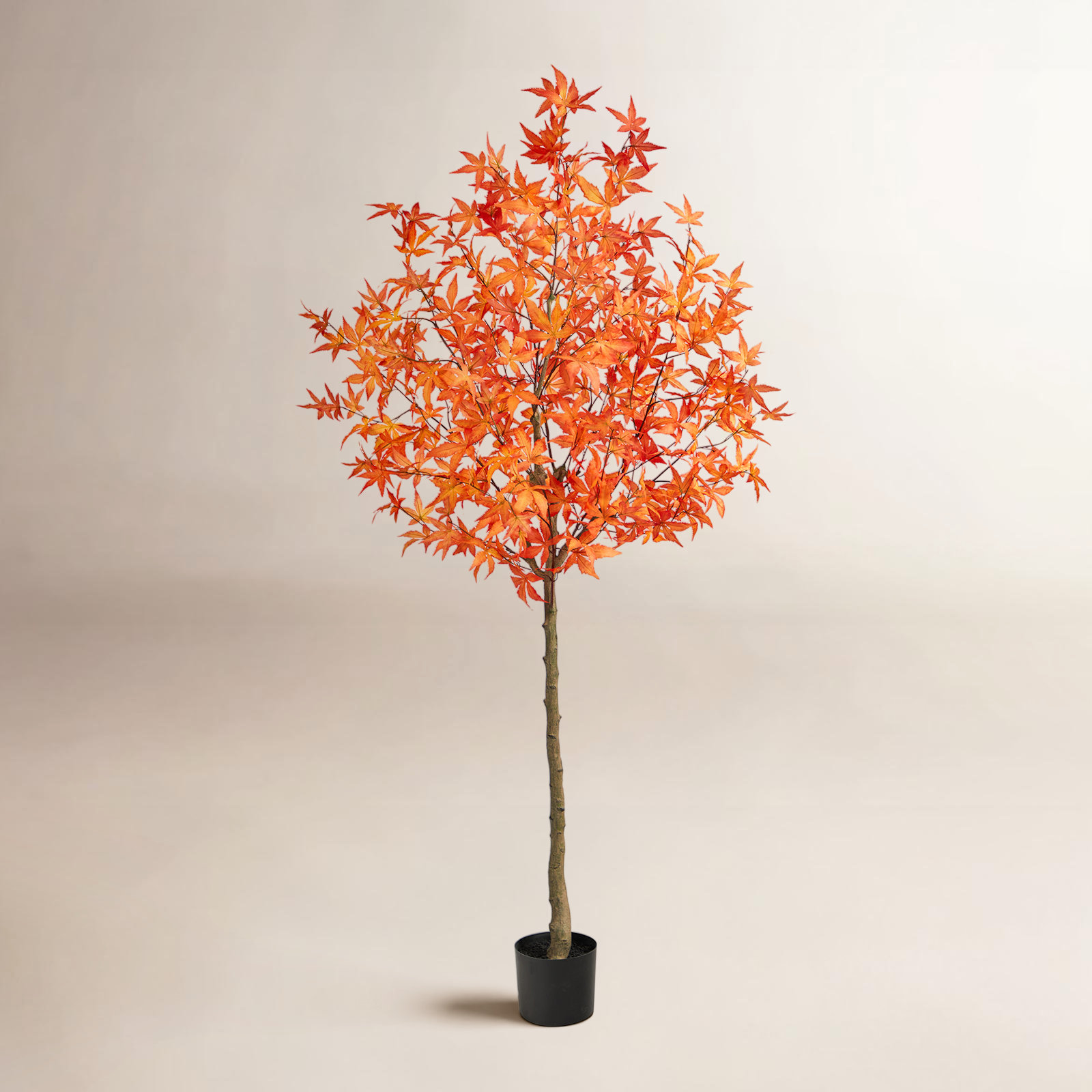 Maple Tree with Base Included, Orange, 72" H x 29" W x 20" D
