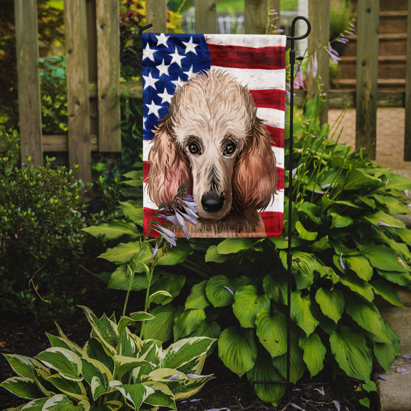 Double Sided 15'' H x 11'' W Polyester Independence Day Garden Flag, Poodle