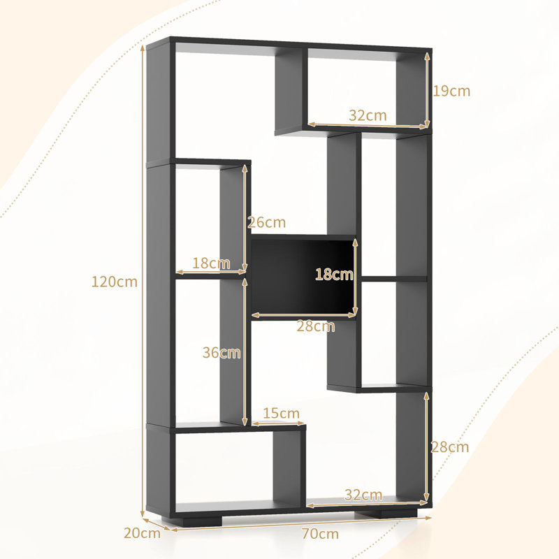 120cm H x 70cm W Bookcase, Black