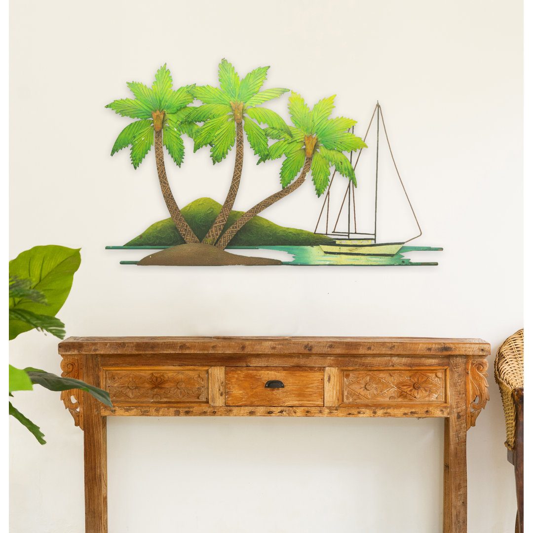 Handmade Coastal Landscape & Nature Wall Decor on Metal Bay Isle Home™