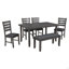 Table de salle à manger Angeline et chaises avec banc, ensemble de salle à manger en bois rustique, ensemble de table de salle à manger 6 pièces-2125382409