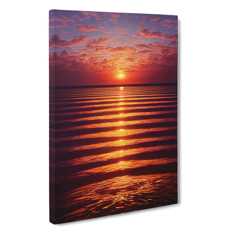 XC1022-1467X Classic Ocean Sunset - Wrapped Canvas Print, 76cm H x 50cm W